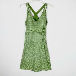 Athleta Knotted Nanda Leaf Green Burnout Criss Cross Back Dress